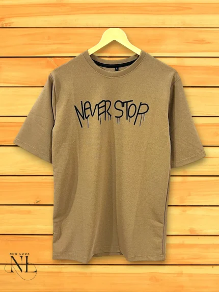 Imported Dark Cream Printed Oversize T-Shirt Premium Streetwear