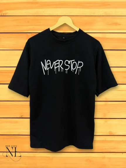 Classic Stylish Black Printed Oversize T-Shirt Premium Streetwear