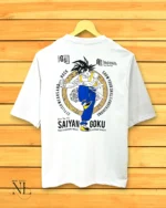 Trendy White Printed Oversize T-Shirt for Men Premium