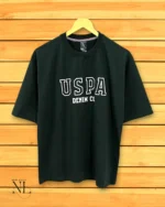 Trendy Cotton Dark Green Oversized Printed T-Shirt Premium