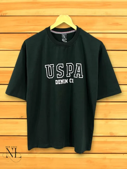 Trendy Cotton Dark Green Oversized Printed T-Shirt Premium