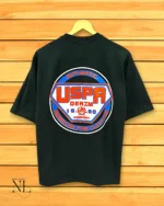 Trendy Cotton Dark Green Oversized Printed T-Shirt Premium