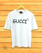 Luxury White Oversized Printed T-Shirt Premium Streetwear