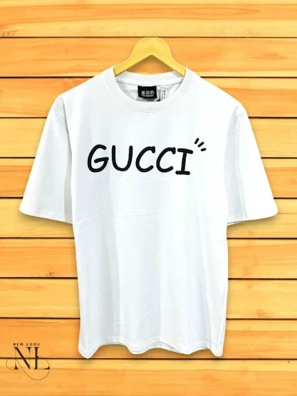 Luxury White Oversized Printed T-Shirt Premium Streetwear