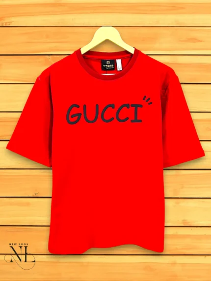 Luxury Red Printed Oversized T-Shirt for Men