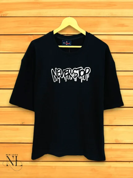 Premium Black Printed Oversized T-Shirt 240 GSM Classic