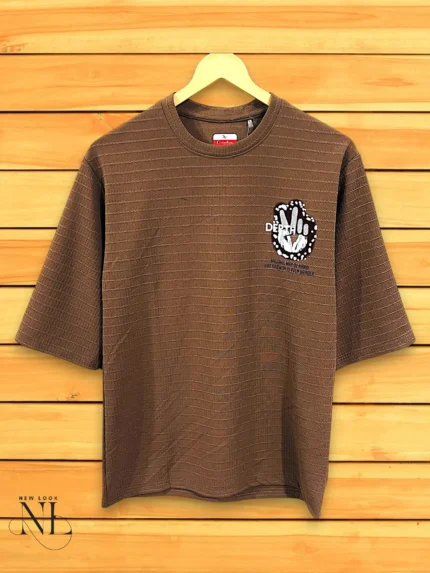 Best Premium Dark Brown Printed Oversized T-Shirt Premium