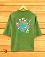 Best Premium Olive Green Printed T-Shirt Premium Imported