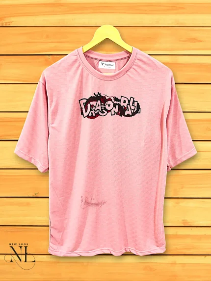 Best Baby Pink Printed T-Shirt Oversized Premium Fit