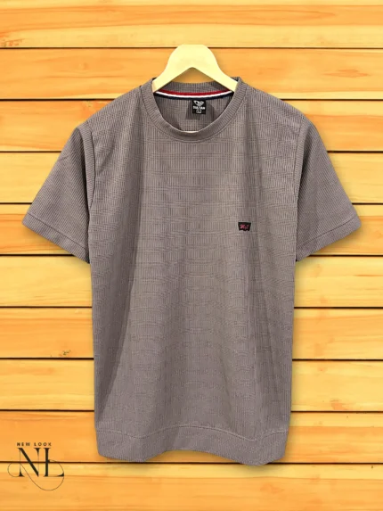 Trendy Dark Cream Half Sleeve T-Shirt For Men Premium