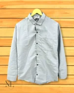 Casual Wear Lite Grey Plain Full Shirt for Men Premium