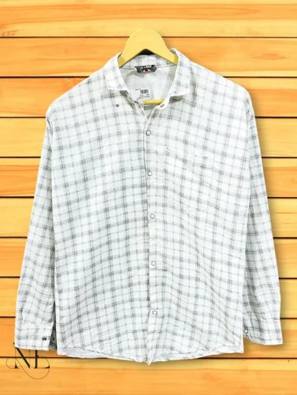 White Checks Shirt for Men Office & Party Wear