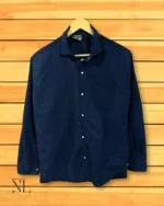 Trendy Casual Navy Blue Satin Shirt for Men Luxury Formal Wear