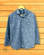 Glaucous Blue Printed Shirt Premium Office & Party Wear