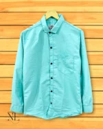 wedding wear Sky blue satin formal shirt for men luxury