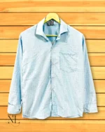 Sky Blue Printed Full Shirt for Men Office & Casual