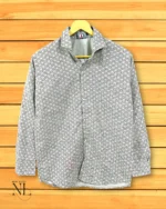 Classic Steel Grey Printed Shirt Premium Office & Party Wear