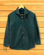 Dark Green Printed Shirt Premium Cotton Office & Party Wear
