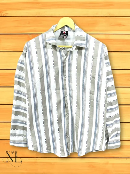 Lite Grey Stripe Shirt for Men Office & Casual Wear