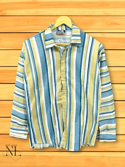 Stripe Lite Yellow Shirt for Men Summer Office Wear