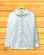 Best Classic Ice Blue Printed Shirt for Men Stylish Party Wear
