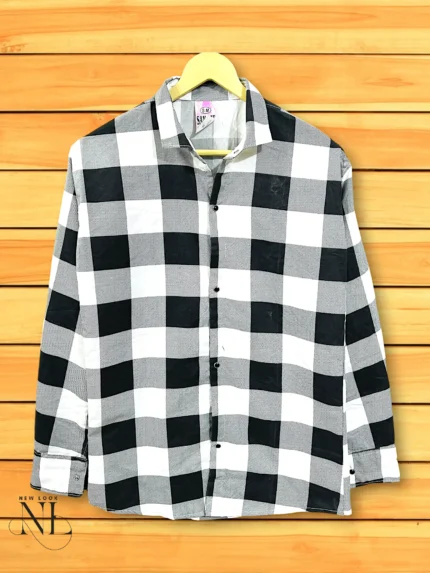 Office & Party Wear Black Checks Shirt for Men Premium