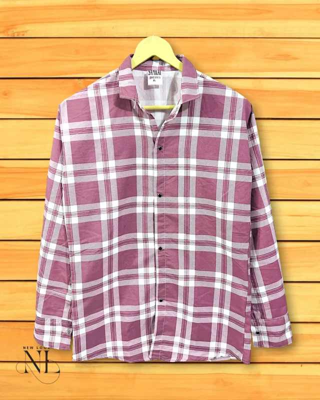 Stylish Pink Checks Shirt for Men Premium Cotton