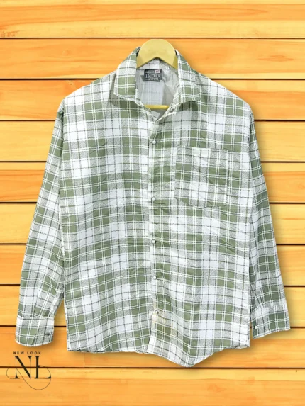 Lite Green Checks Shirt Premium Cotton Office & Casual Wear