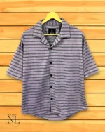 Stylish Lite Purple Stripe Oversize Shirt Trendy Comfort Wear