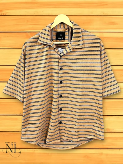 Oversize Stripe Lite Orange Shirt for Men Trendy & Comfortable