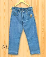 Classic Sky Blue Denim Baggy Jeans for Men 90s Relaxed Fit