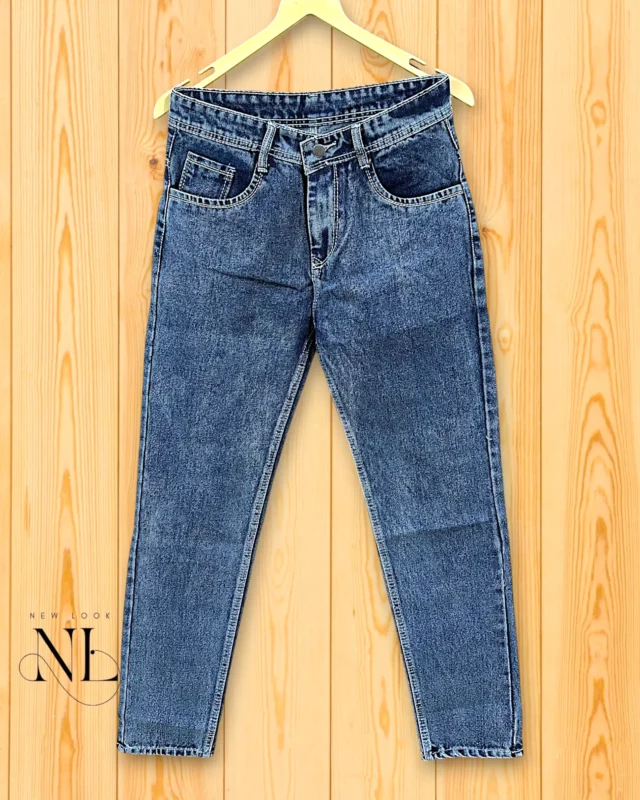 Classic Deep Blue Baggy Jeans for Men Premium Denim