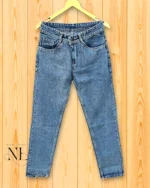 Glaucous Blue Baggy Jeans for Men Unique Denim Color