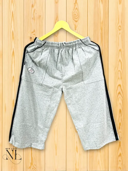 Classic Lite Grey Cotton Capri for Men Trendy Length