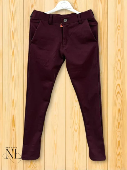 Trendy Maroon Formal Cotton Pants for Men Premium Tailored Fit