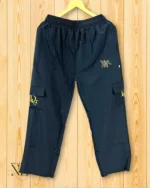 Parachute Track Pant Cargo for Men Dark Grey Multiple Pockets