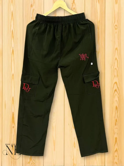 Stylish Dark Green Parachute Trackpant Cargo Premium Quality