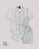 Classic Grey Printed Cord Set for Men Versatile Set