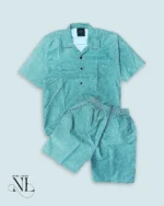 Trendy Lite Green Printed Cord Set for Men Fresh Set