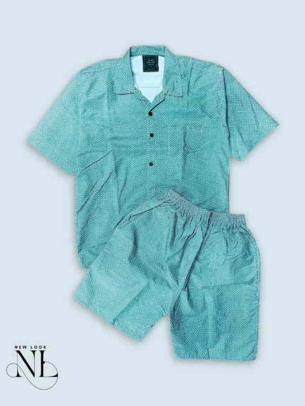 Trendy Lite Green Printed Cord Set for Men Fresh Set