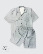 Stylish Grey Printed Cord Set for Men Loungewear Set