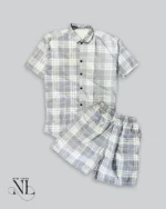 Classic Lite Grey Checks Cord Set for Men Premium