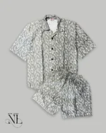 Premium Grey Printed Cord Set for Men Luxury Set