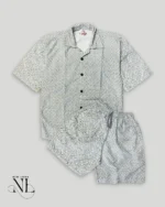 Trendy Blue Printed Cord Set for Men Luxury Set