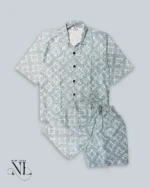 Premium Blue Printed Cord Set for Men Luxury Set