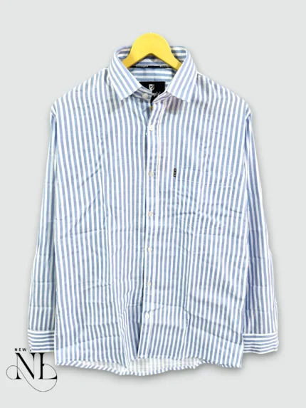 Trendy Blue Stripe Shirt for Men & Modern