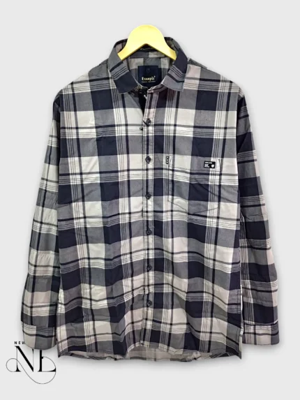 Trendy Dark Grey Checks Shirt for Men Premium