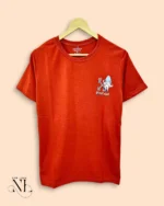 Trendy Orange Back Print Half T-Shirt for Men