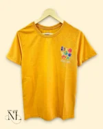 Trendy Yellow Back Print Half T-Shirt for Men