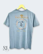 Lite Grey Back Print Half T-Shirt for Men